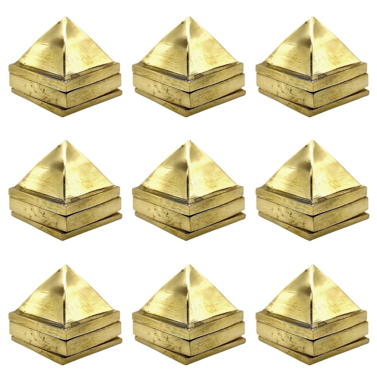 Brass Pyramid 1inch - Vastu RemediesFor North - West Entrance, Main Door, Kitchen, Toilet, Bedroom - plusvalueindia