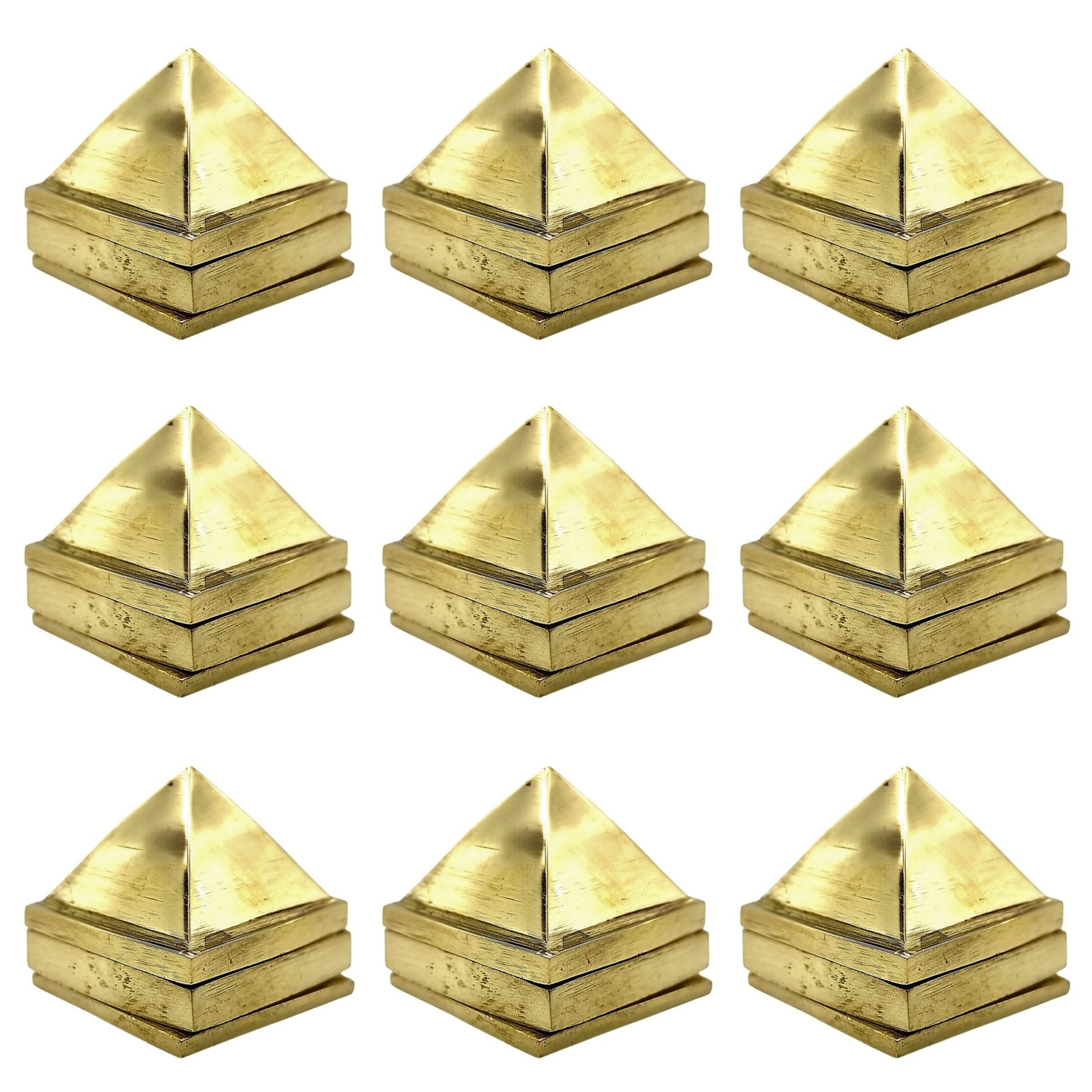 Brass Pyramid 1inch - Vastu RemediesFor North - West Entrance, Main Door, Kitchen, Toilet, Bedroom - plusvalueindia