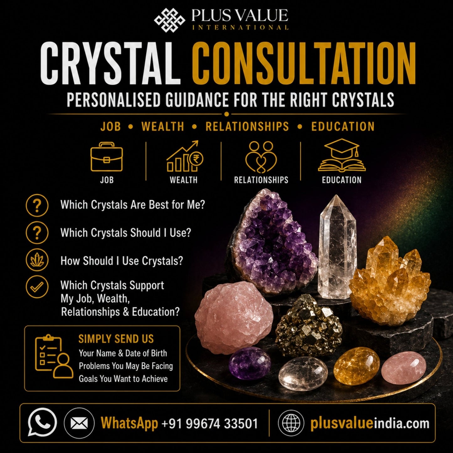 online crystal consultation advice via email and WhatsApp