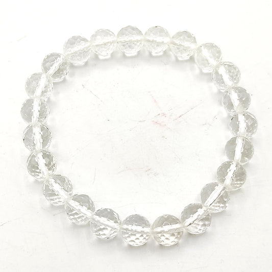 Clear Crystal Quartz Beads Bracelet