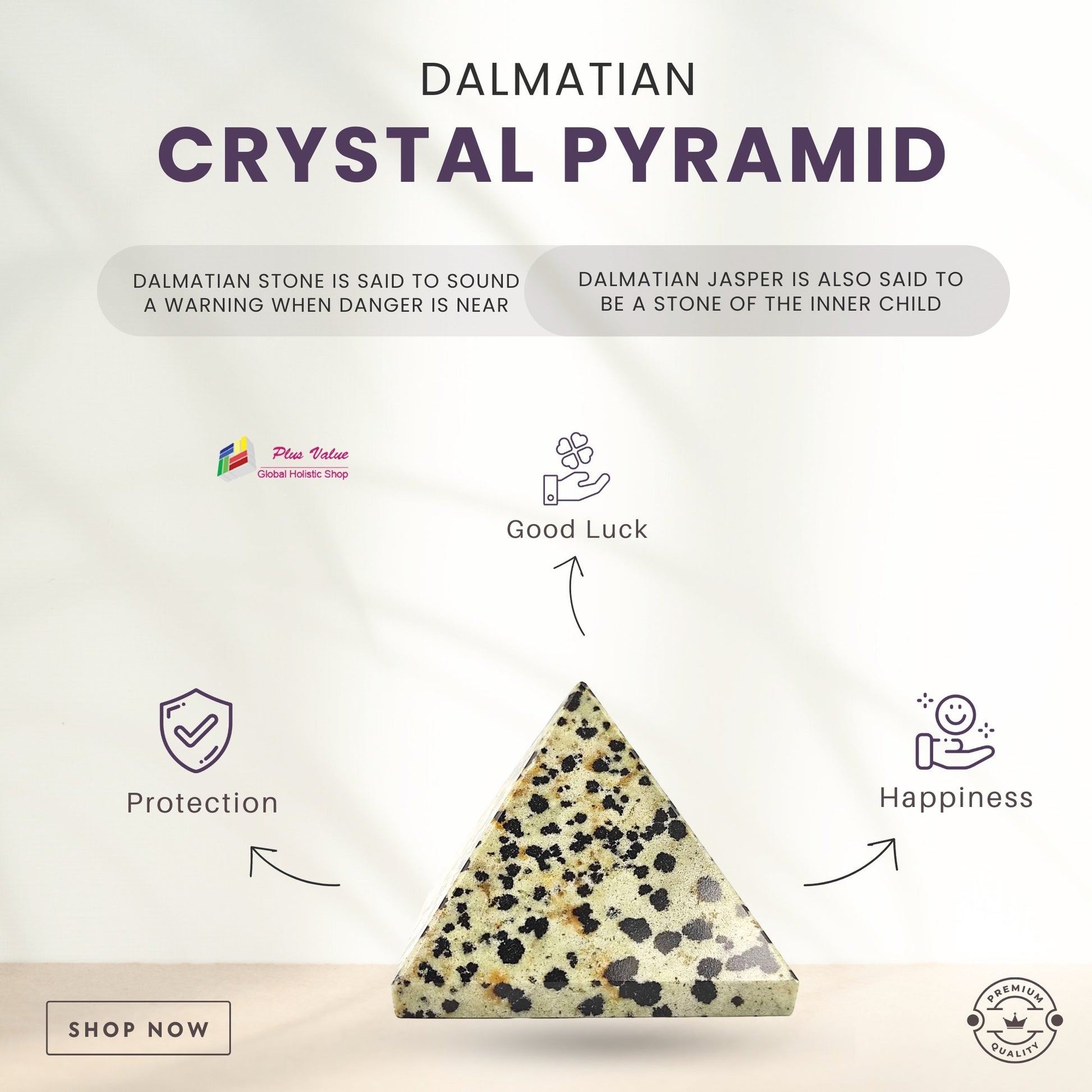 Dalmatian-Crystal-Pyramid- 2 inch