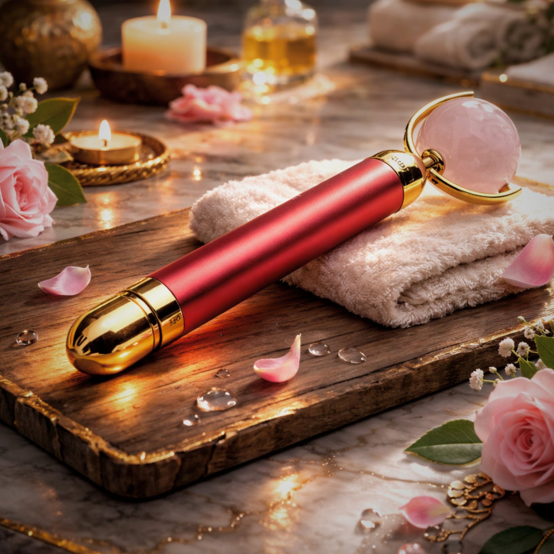 Rose Quartz Face, Eyes & Neck Massager - plusvalueindia