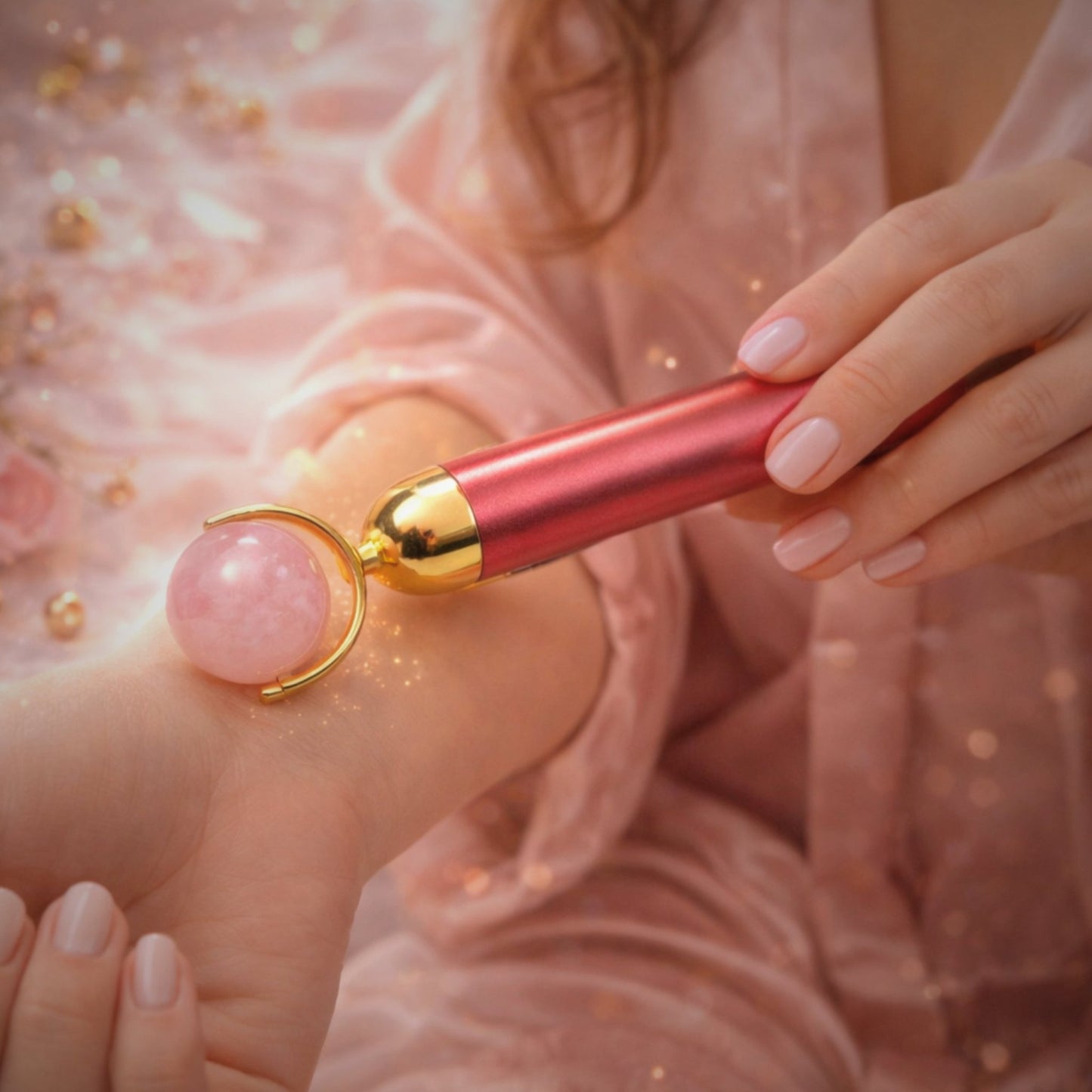 Rose Quartz Face, Eyes & Neck Massager - plusvalueindia