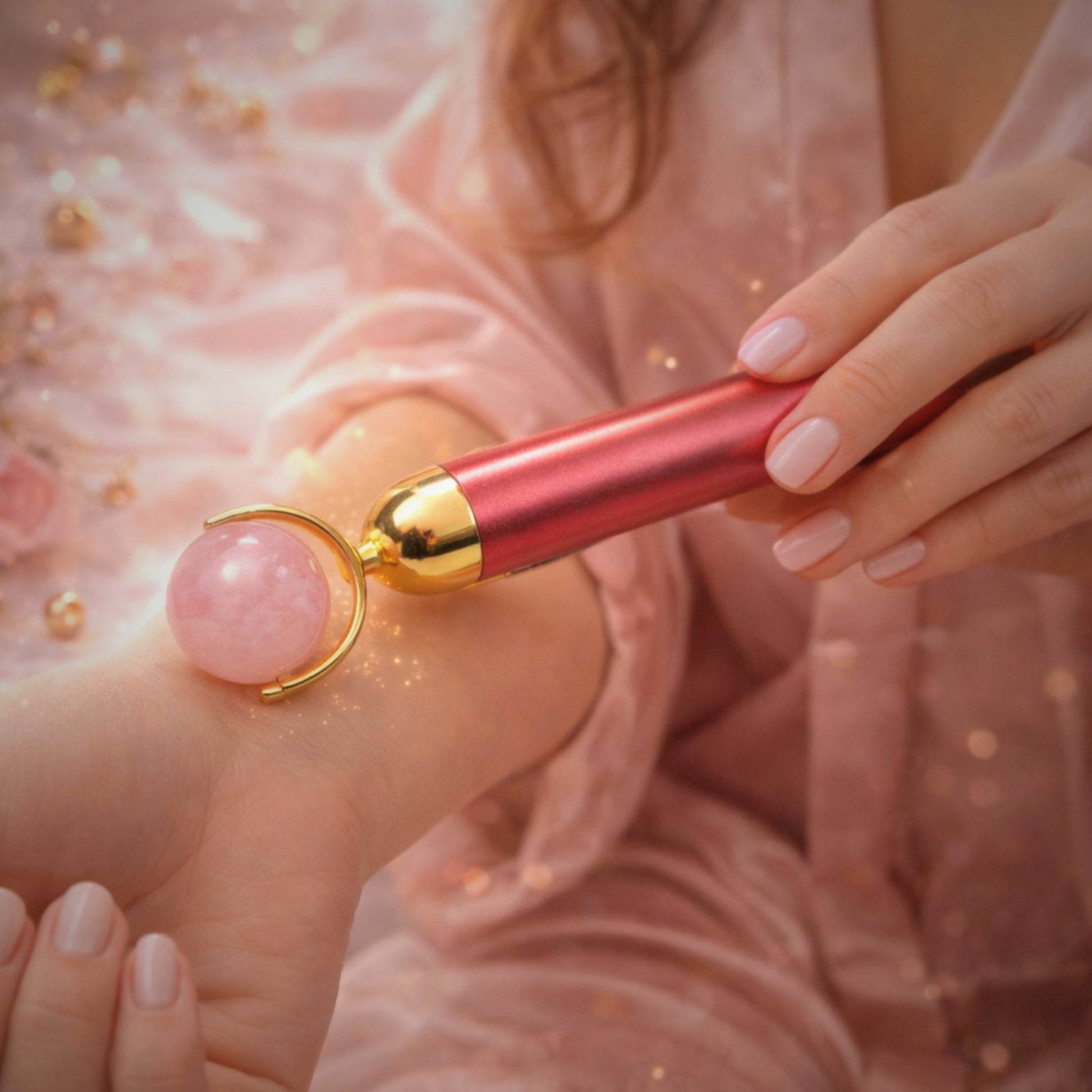 Rose Quartz Face, Eyes & Neck Massager - plusvalueindia