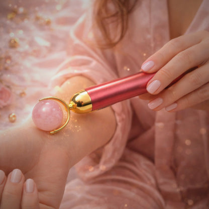 Rose Quartz Face, Eyes & Neck Massager - plusvalueindia