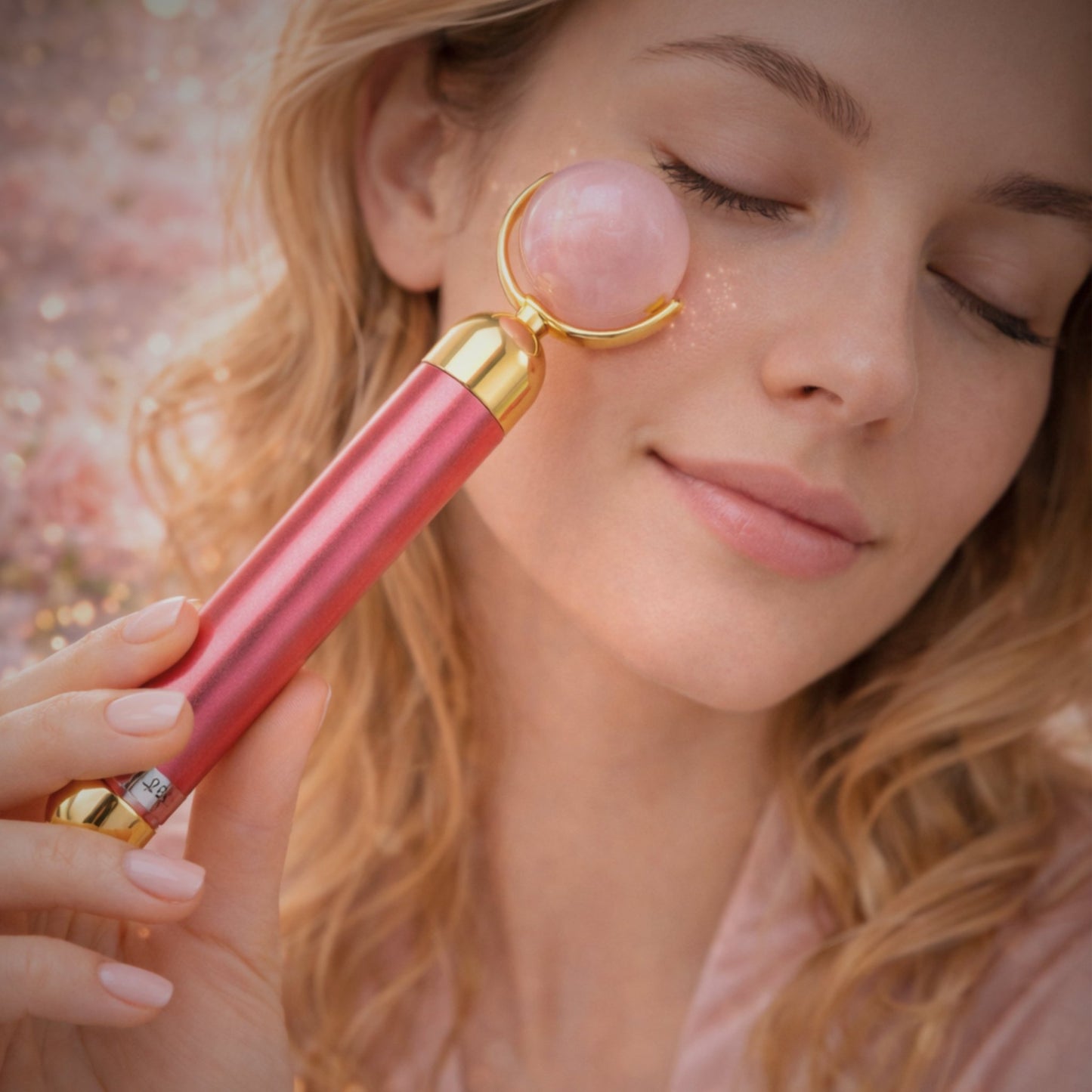 Rose Quartz Face, Eyes & Neck Massager - plusvalueindia