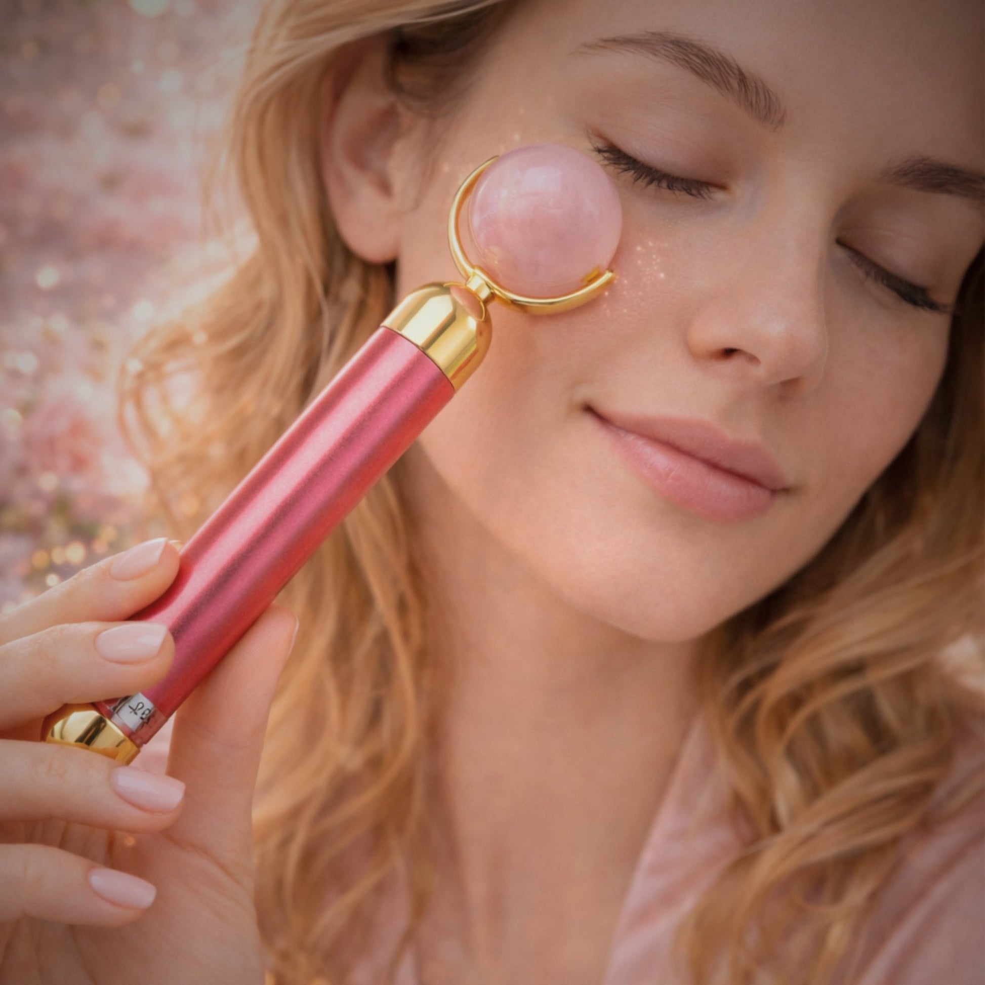 Rose Quartz Face, Eyes & Neck Massager - plusvalueindia