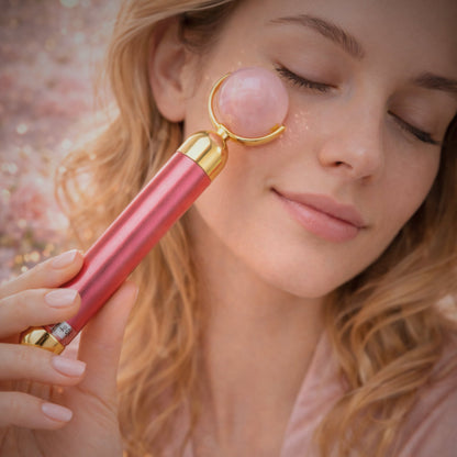 Rose Quartz Face, Eyes & Neck Massager - plusvalueindia