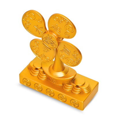 Feng Shui Money Tree Windmill Showpiece for Wealth & Good Luck | Cute Golden Table Decor for Bookshelf, Shop Counter & TV Unit | New Year Gift Figurine for Positive Vibes at Home & Office - plusvalueindia