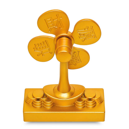 Feng Shui Money Tree Windmill Showpiece for Wealth & Good Luck | Cute Golden Table Decor for Bookshelf, Shop Counter & TV Unit | New Year Gift Figurine for Positive Vibes at Home & Office - plusvalueindia
