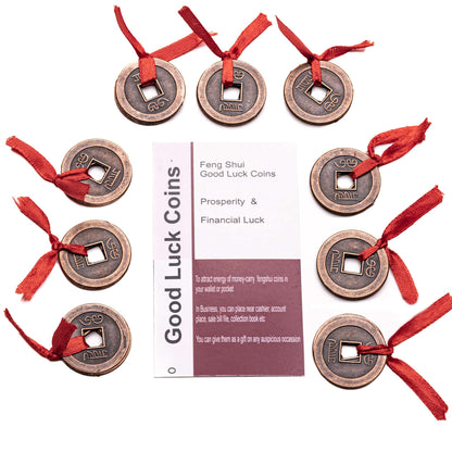Feng Shui Good Luck Coins Copper 9 Set