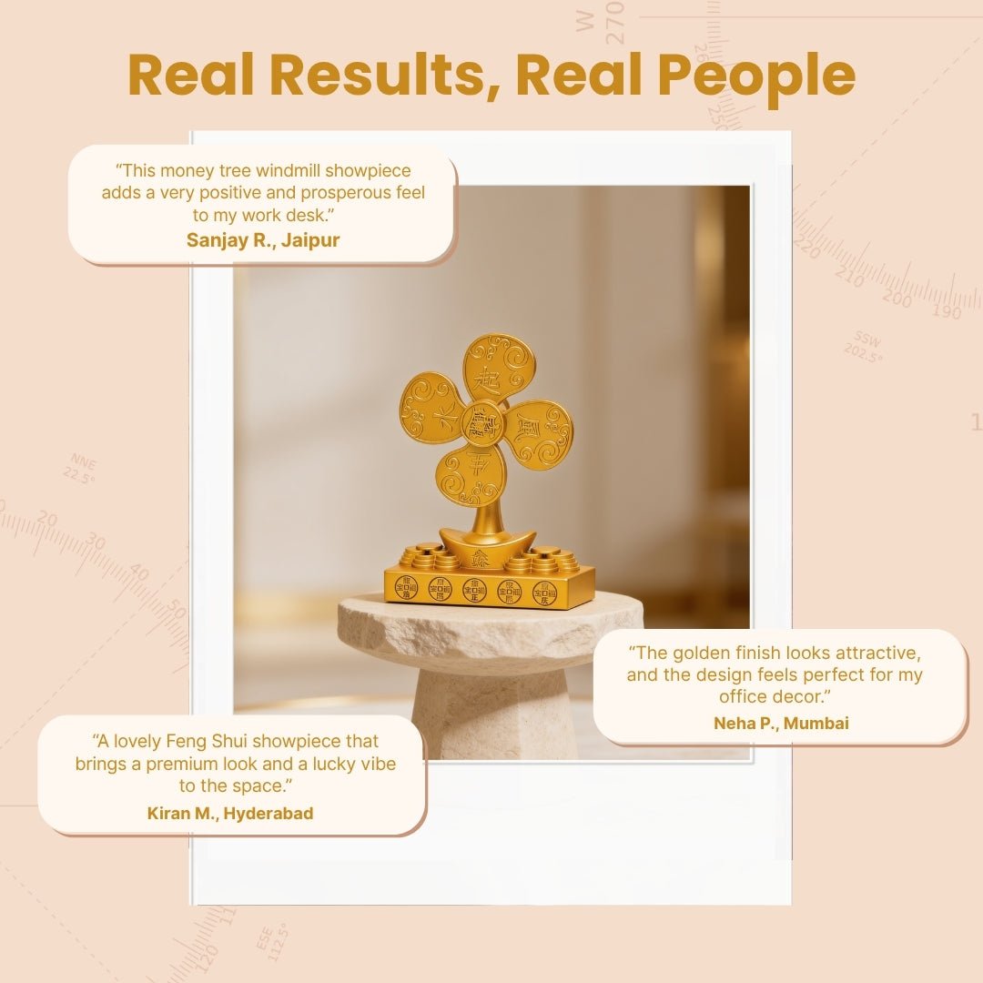 Feng Shui Money Tree Windmill Showpiece for Wealth & Good Luck - plusvalueindia