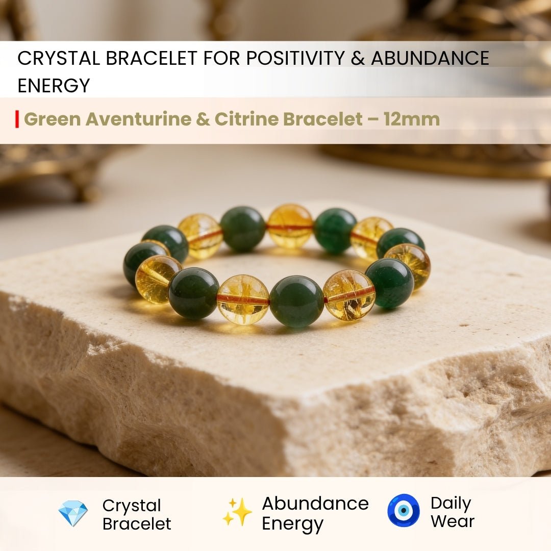 Combined Green Aventurine & Citrine Bracelet - plusvalueindia