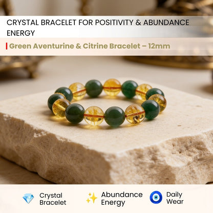 Combined Green Aventurine & Citrine Bracelet - plusvalueindia