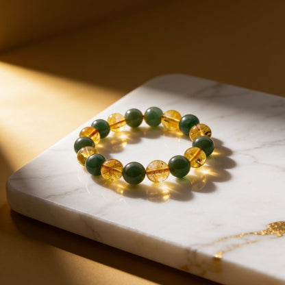 Combined Green Aventurine & Citrine Bracelet - plusvalueindia