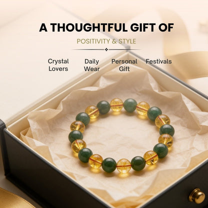 Combined Green Aventurine & Citrine Bracelet - plusvalueindia