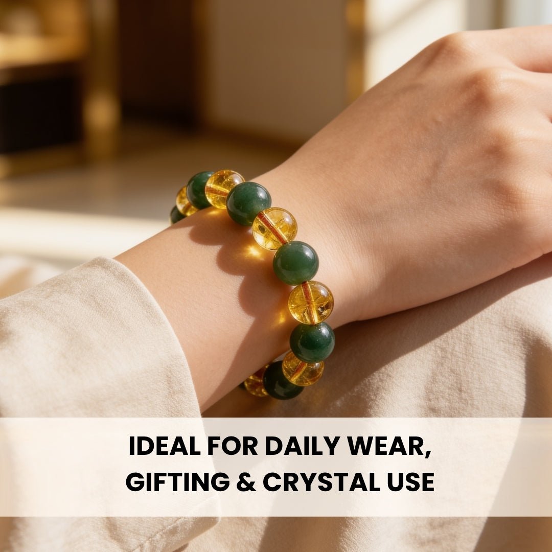 Combined Green Aventurine & Citrine Bracelet - plusvalueindia