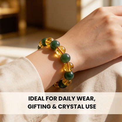 Combined Green Aventurine & Citrine Bracelet - plusvalueindia