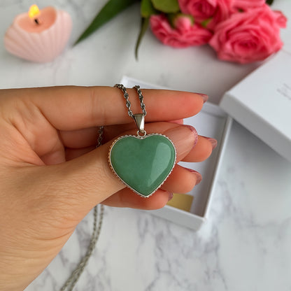 Green Aventurine Heart Shape Pendant