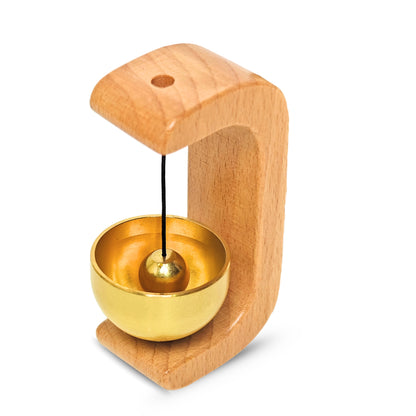 Wooden Magnetic Door Bell with Brass Chime Soft Dopamine Sound for Calm Home Entrance Cute Vintage Doorbell for Shop Door, Fridge, Kitchen & Housewarming Gift