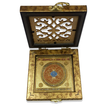 Kailash Dhanraksha Yantra in Metal Gift Box for wealth & prosperity