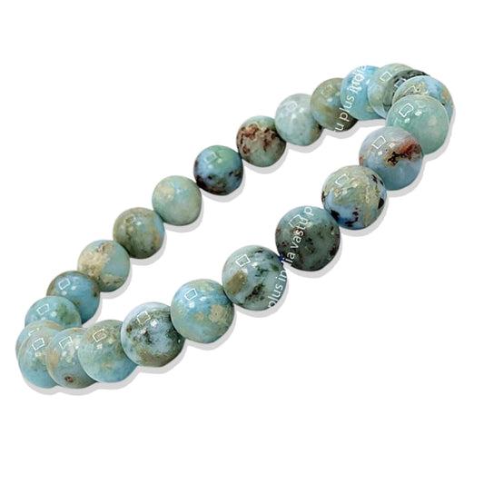 Larimar 8mm Beads Bracelet Reiki Healing Crystal Chakra Aura