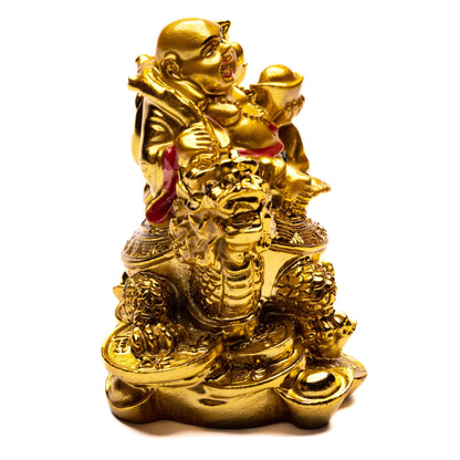 Laughing Buddha With Dragon Fengshui
