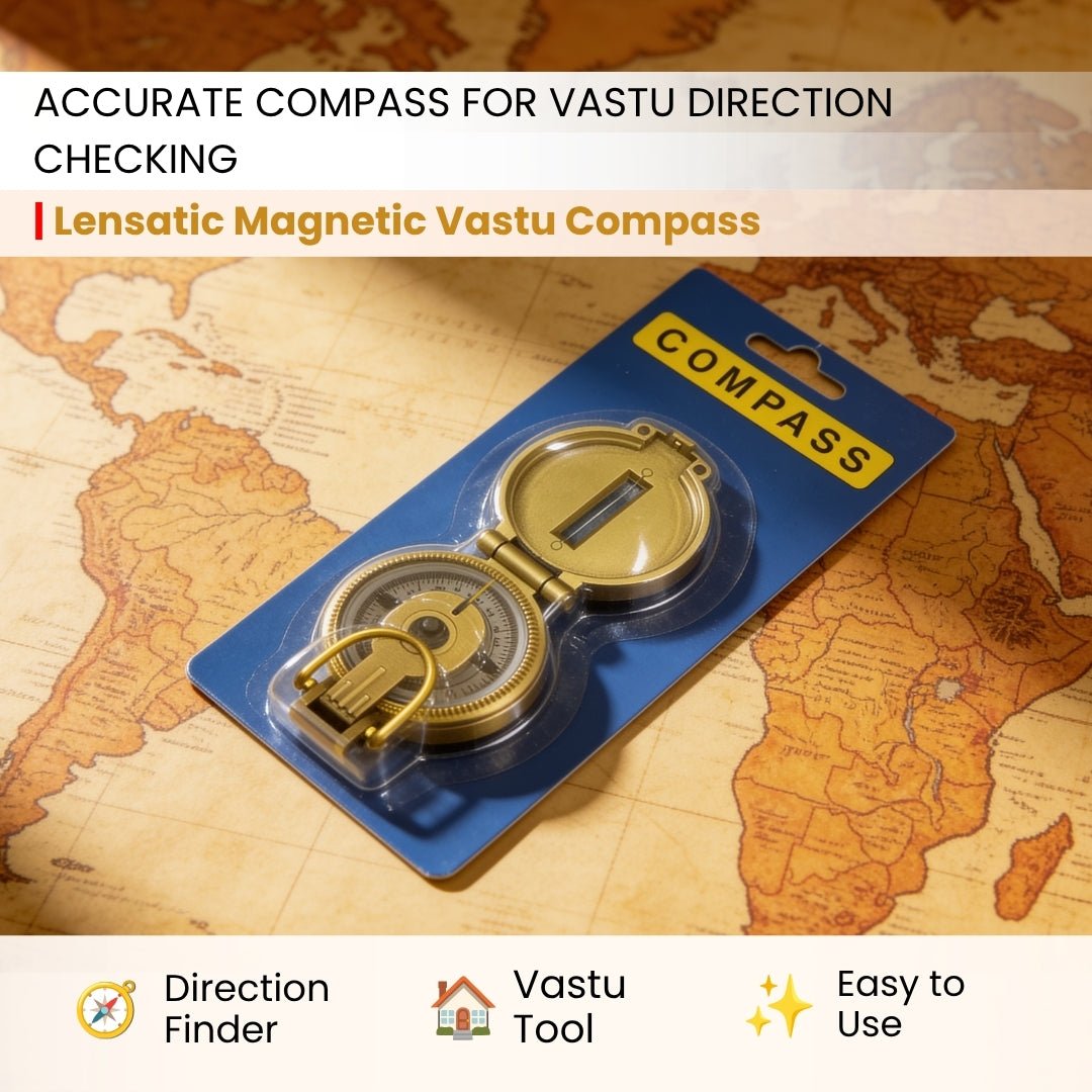 Lensatic compass opened flat showing the floating dial, sighting wire and degree ring