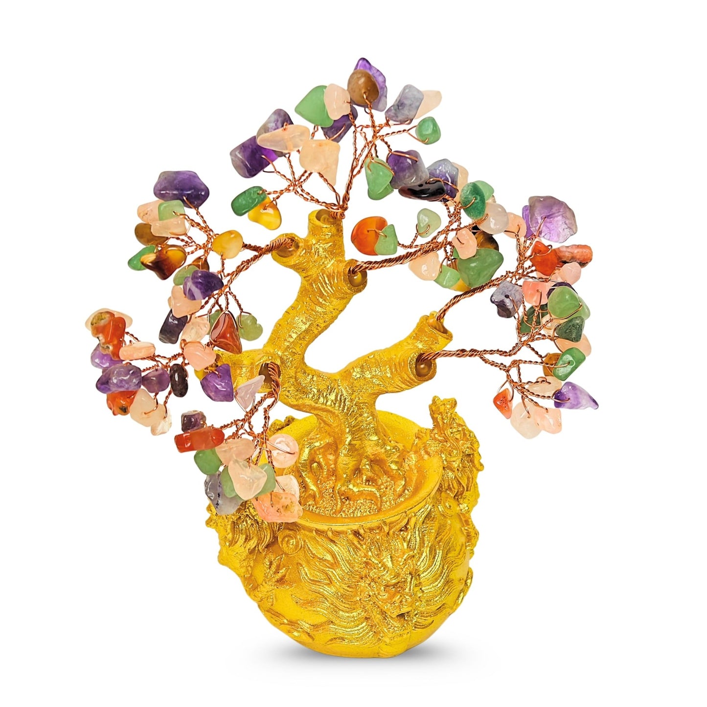 Multicolor Crystal Tree for Positive Energy & Good Luck Multicolor Healing Gemstone Money Tree Feng Shui Showpiece for Home Decor, Meditation & Vastu Gift - plusvalueindia