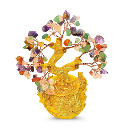 Multicolor Crystal Tree for Positive Energy & Good Luck Multicolor Healing Gemstone Money Tree Feng Shui Showpiece for Home Decor, Meditation & Vastu Gift - plusvalueindia