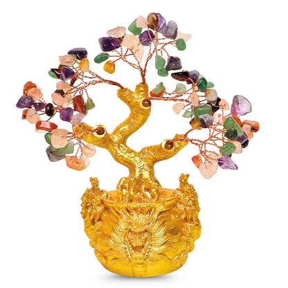 Multicolor Crystal Tree for Positive Energy & Good Luck Multicolor Healing Gemstone Money Tree Feng Shui Showpiece for Home Decor, Meditation & Vastu Gift - plusvalueindia