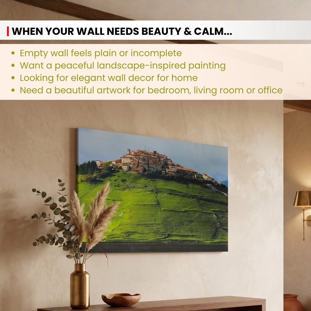 Mountain Hill Painting - Vastu & Feng Shui Canvas Paintings for Home & Office Decor (24 x 19 inches) - plusvalueindia