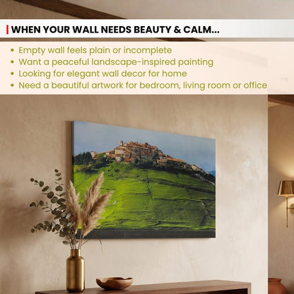 Mountain Hill Painting - Vastu & Feng Shui Canvas Paintings for Home & Office Decor (24 x 19 inches) - plusvalueindia