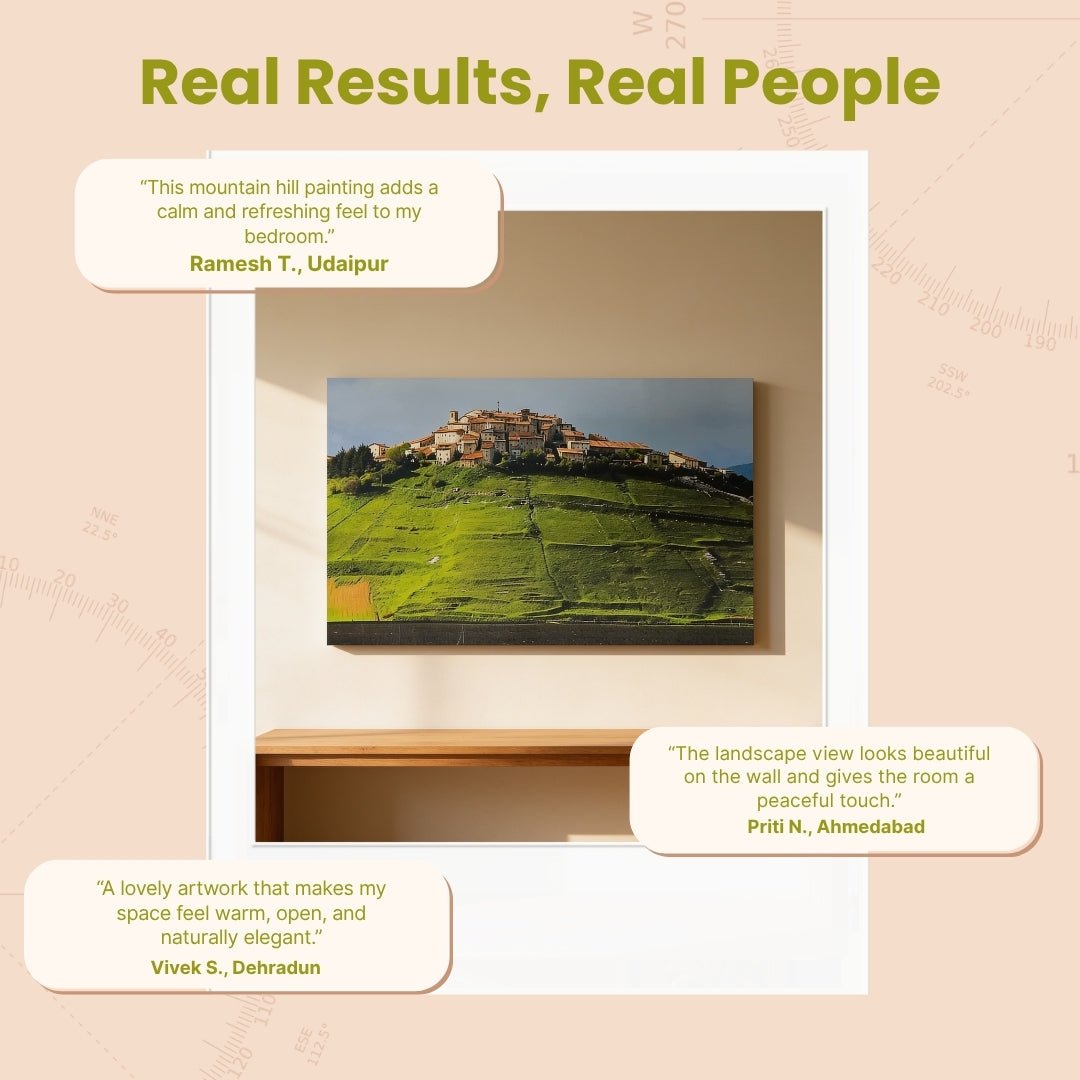 Mountain Hill Painting - Vastu & Feng Shui Canvas Paintings for Home & Office Decor (24 x 19 inches) - plusvalueindia