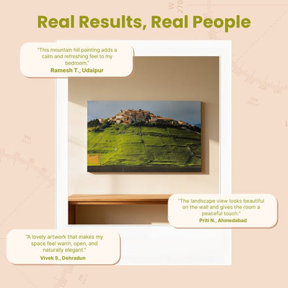 Mountain Hill Painting - Vastu & Feng Shui Canvas Paintings for Home & Office Decor (24 x 19 inches) - plusvalueindia