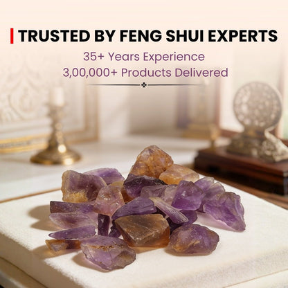 Natural Ametrine Rock Raw Chunks Stone for Reiki Healing Crystal Aura Chakra Vastu Feng Shui (100grams, Jute Bag) - plusvalueindia