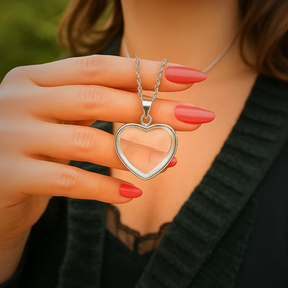 clear crystal quartz heart shape pendant reiki healing