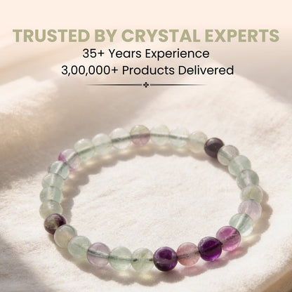 Natural Rainbow Multi Fluorite Crystal Bracelet - A Brain Stone - plusvalueindia