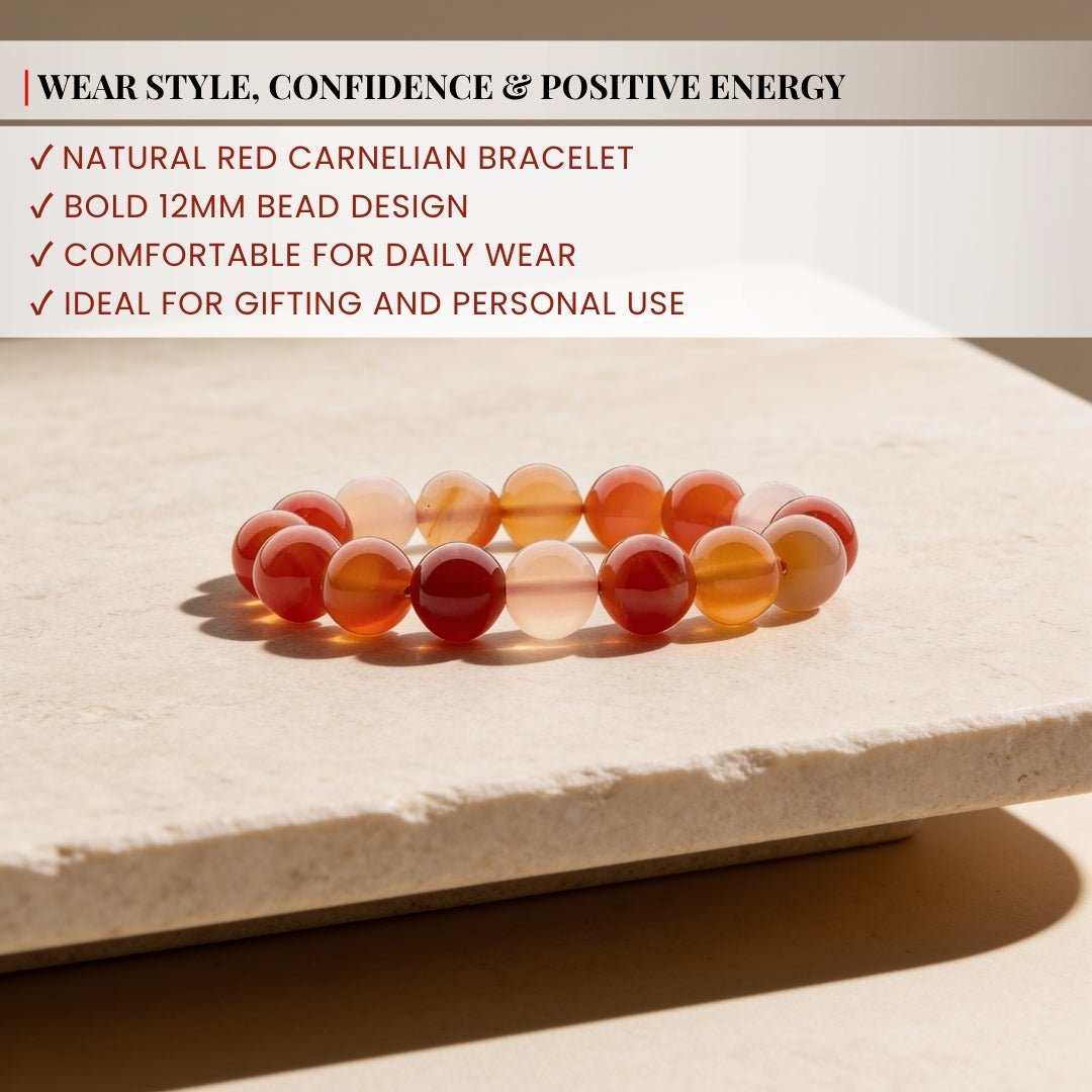 Natural Carnelian Bracelet For Men & Women - plusvalueindia