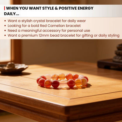 Natural Carnelian Bracelet For Men & Women - plusvalueindia