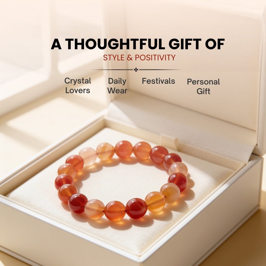 Natural Carnelian Bracelet For Men & Women - plusvalueindia
