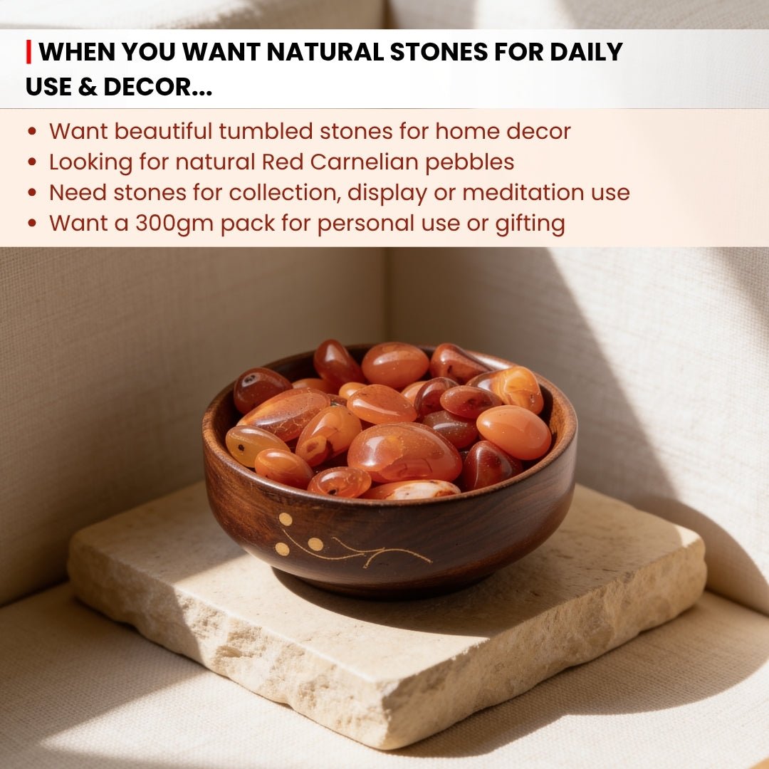 Natural Red Carnelian Crystal Pebbles Tumbled Stones for Vastu Fengshui Aura Chakra Reiki Healing - plusvalueindia