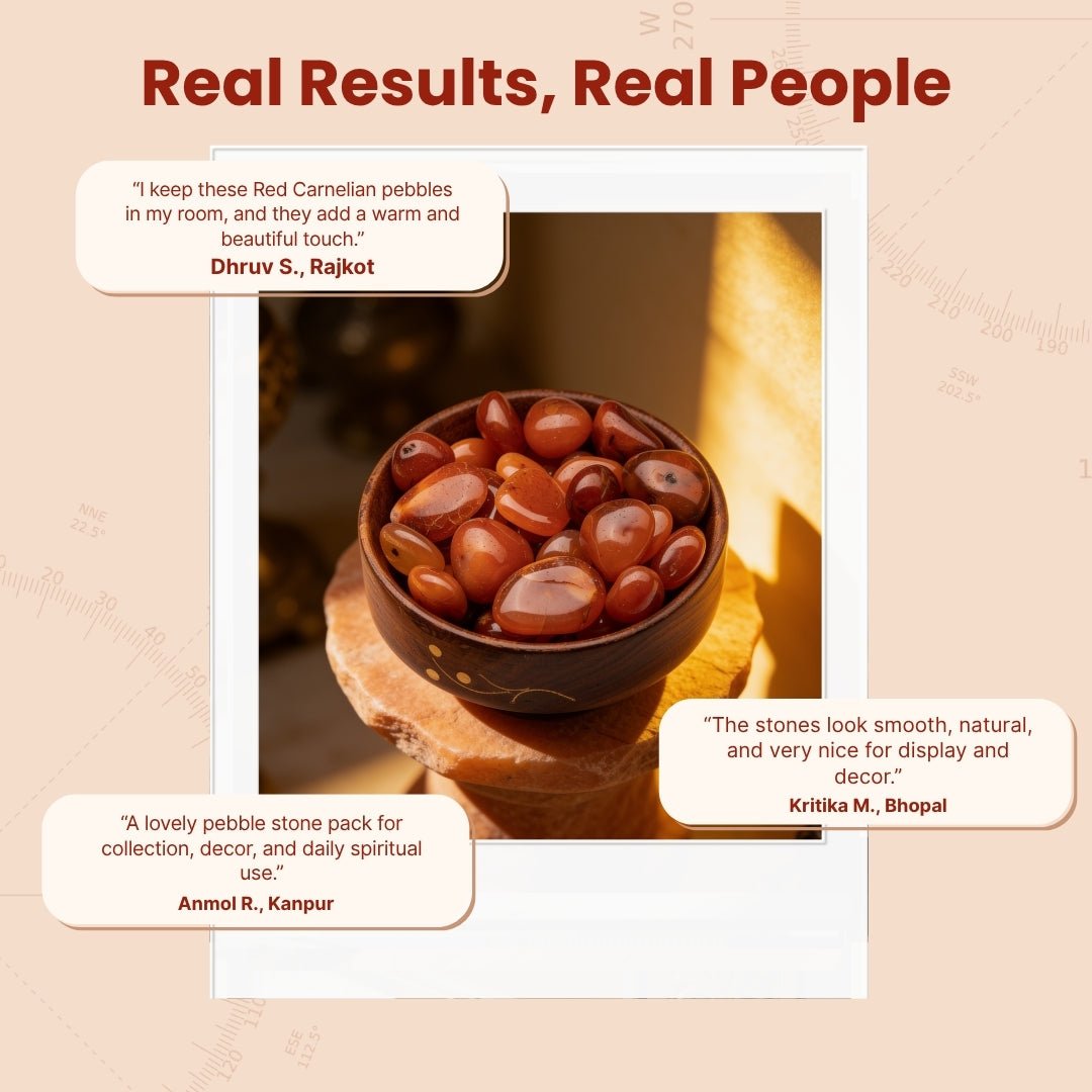 Natural Red Carnelian Crystal Pebbles Tumbled Stones for Vastu Fengshui Aura Chakra Reiki Healing - plusvalueindia