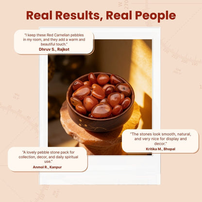 Natural Red Carnelian Crystal Pebbles Tumbled Stones for Vastu Fengshui Aura Chakra Reiki Healing - plusvalueindia