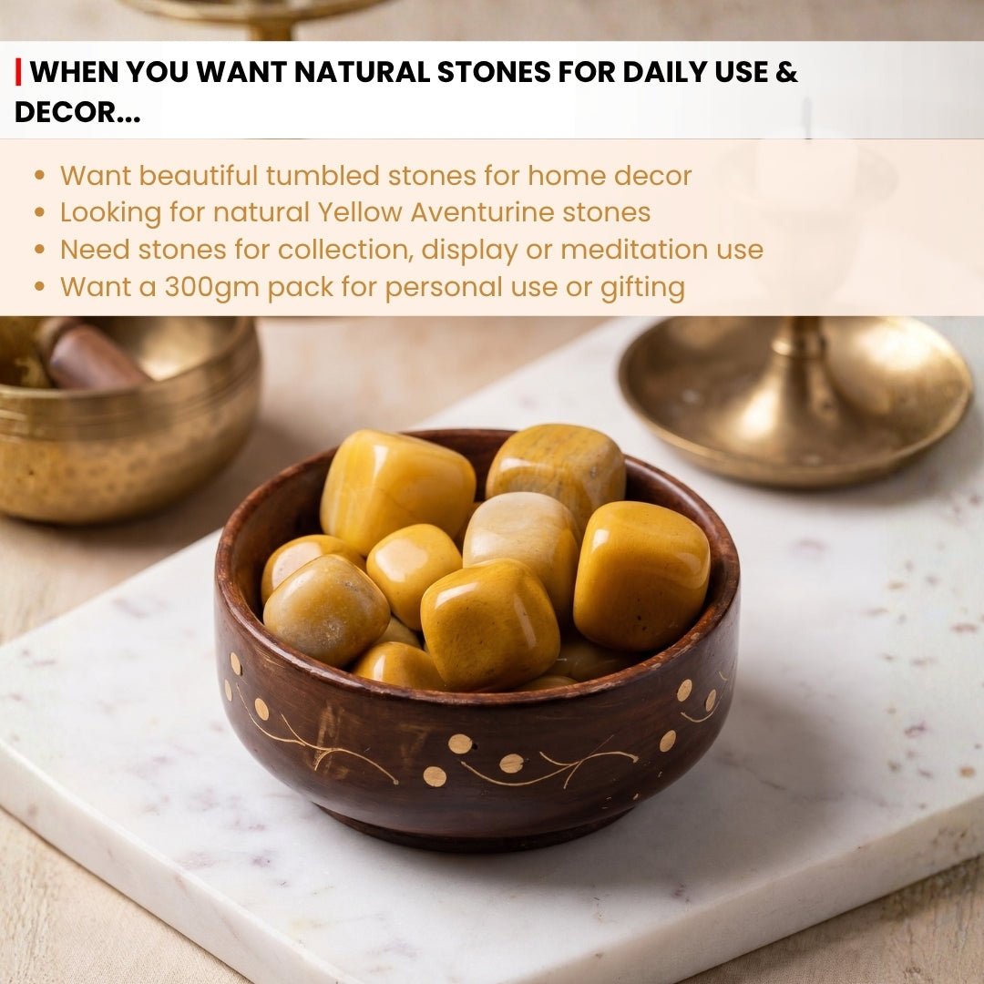 Yellow Aventurine Tumbled Stone Pebbles - plusvalueindia