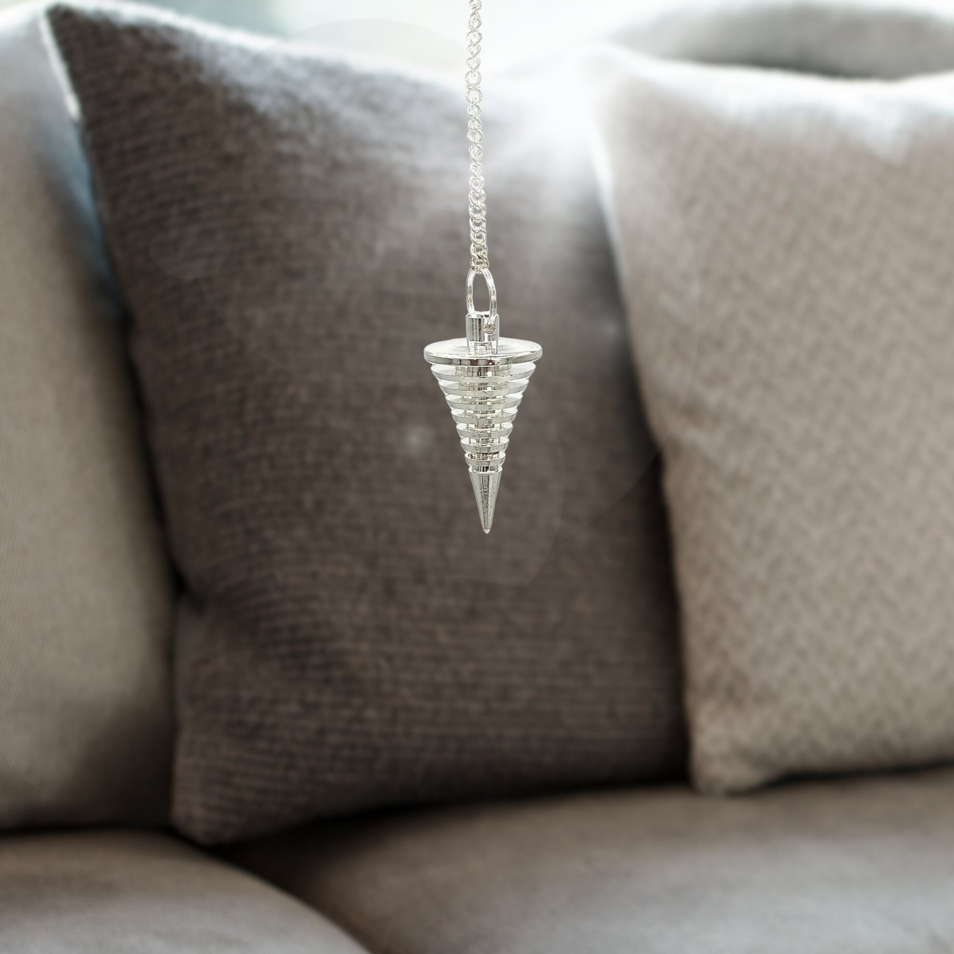 New-Brass-Dowsing-Pendulum-Silver-Plated-Model