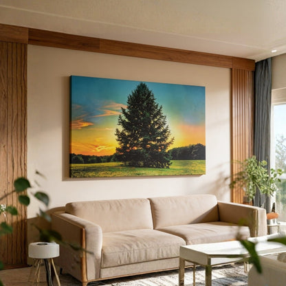 Pine Tree Painting - Vastu & Feng Shui Canvas Print Paintings for Home & Bedroom Decor - plusvalueindia