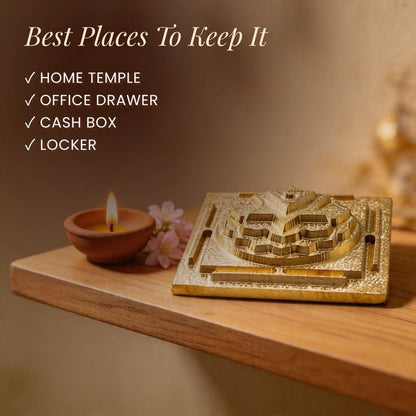 Baglamukhi Yantra Gold Plated, made in India by Plus Value