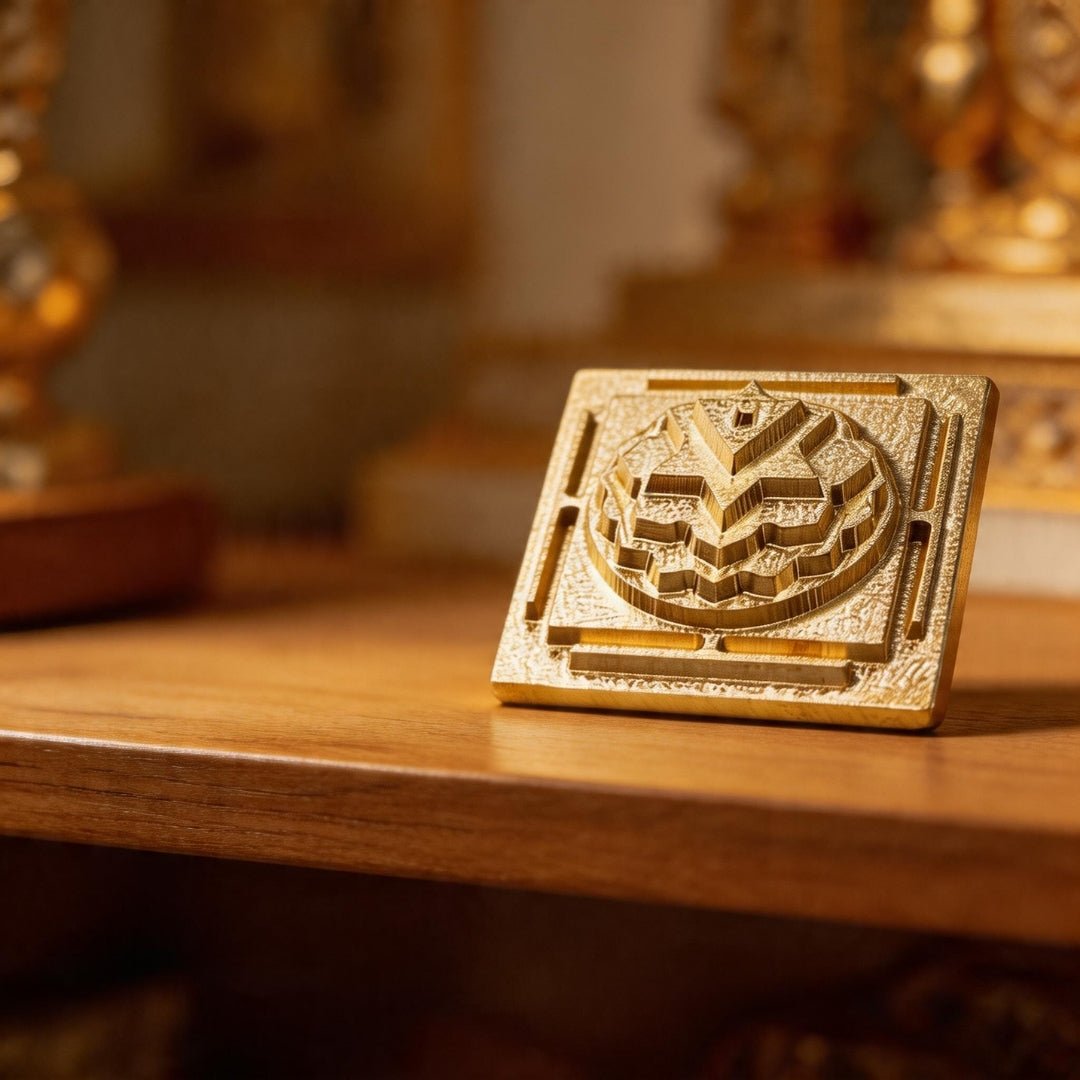 Baglamukhi Yantra Gold Plated for victory and protection from enemies, cnc cut