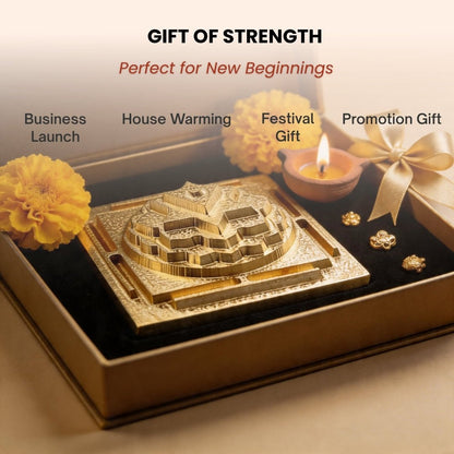 Baglamukhi Yantra Gold Plated for home office and gifting